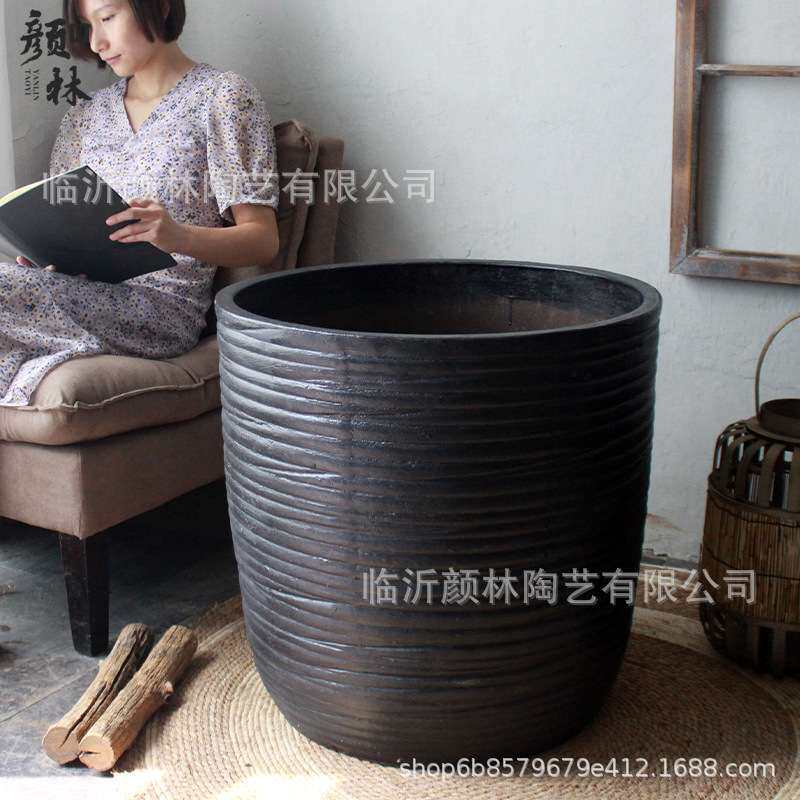 超大花盆大口径陶盆陶瓷大盆陶缸盆粗陶大号盆栽树盆景观大码粗盆
