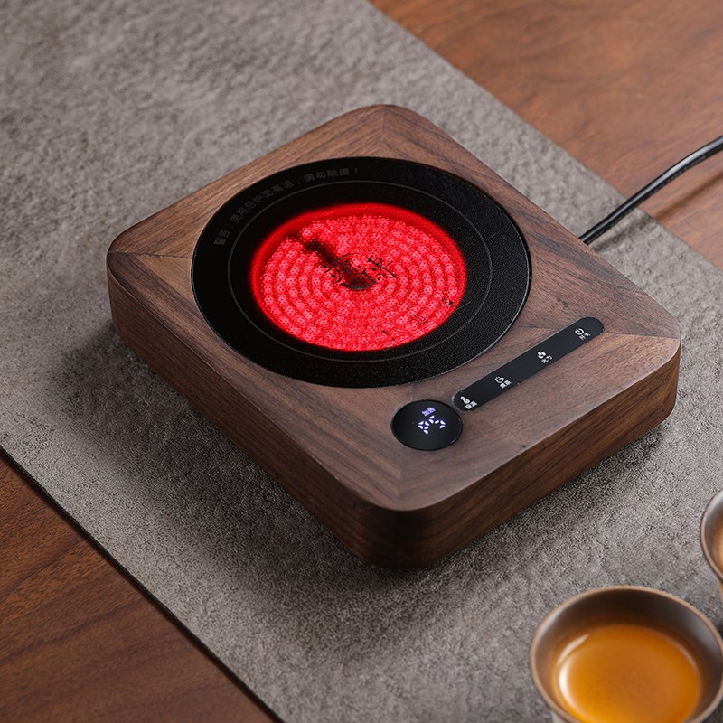 超薄迷你胡桃木电陶炉便携式煮茶器保温炉家用Q多功能烧水炉小茶