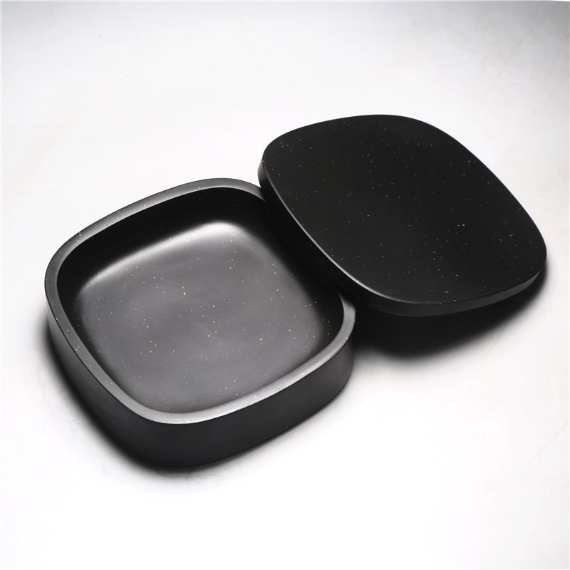 精品歙砚a 带盖砚台墨盒实用包邮金星砚台掌中宝砚台端砚文房收藏