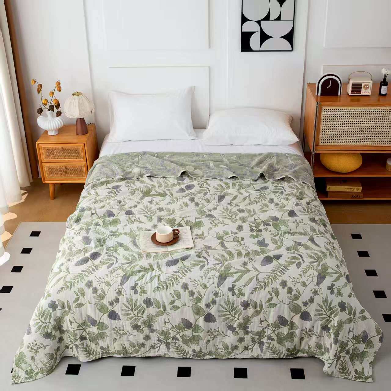 a类盖毯 跨境多层纱布40单纱机洗夏凉被 外贸订购纯棉毛巾被