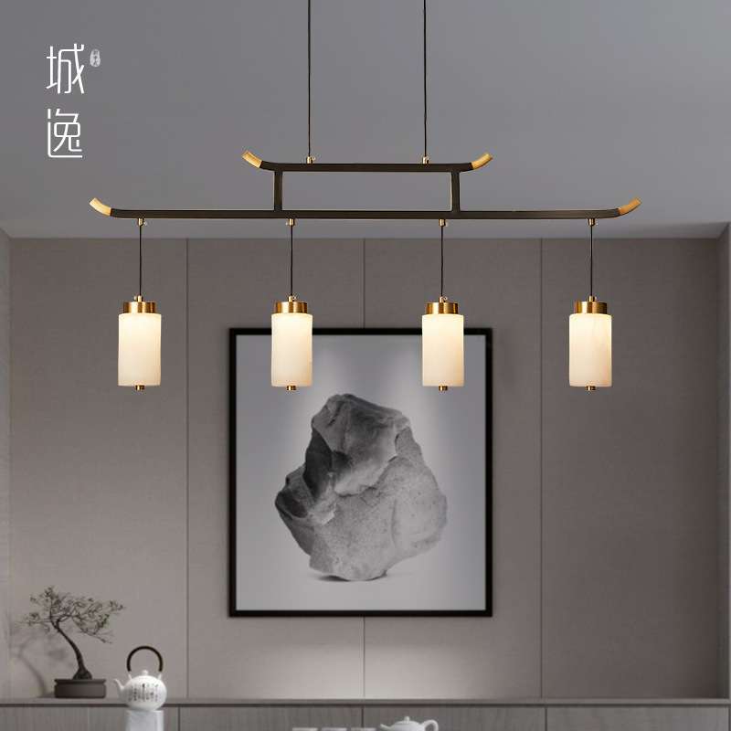新中式长方形茶桌吊灯禅意中国风设计师创意个性书房茶室餐厅吊灯