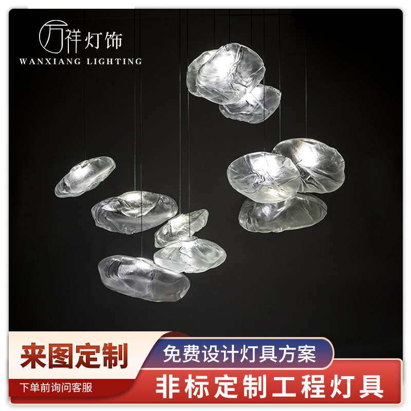 楼梯高吊灯售楼部复式楼挑高客厅别墅酒店公寓轻奢艺术网红装饰灯