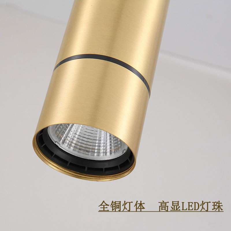 跨境全铜LED明装射灯免开孔客厅卧室筒灯欧式美式轻奢玄关过道灯