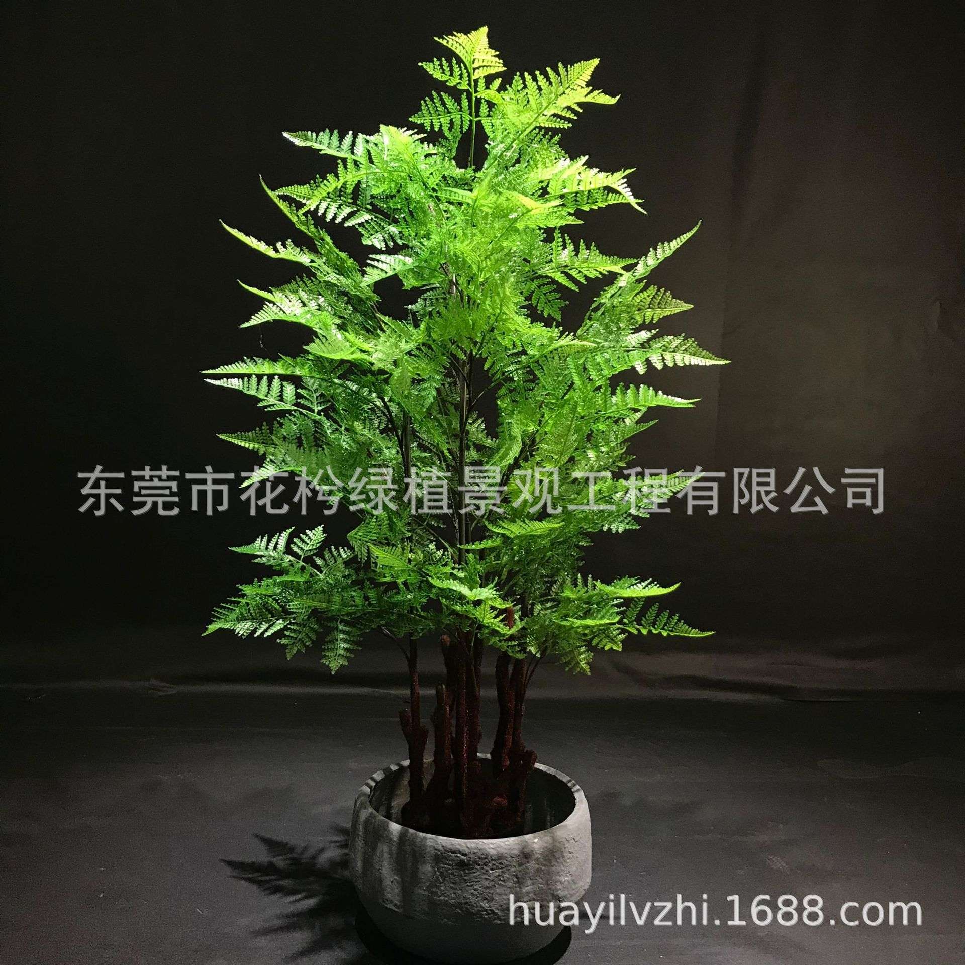 仿真蕨树马尾蕨草盆栽小树 仿真绿植 仿真波斯草树物盆栽家居装饰