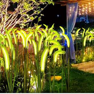 跨境热销led户外仿真发光狗尾巴草插地灯夜景防水景观工程亮化灯