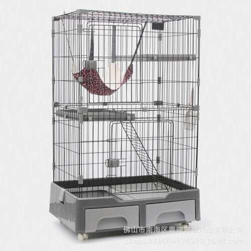 粤迪猫笼子别墅自由空间家用室内猫舍大号三层猫笼别墅猫咪屋