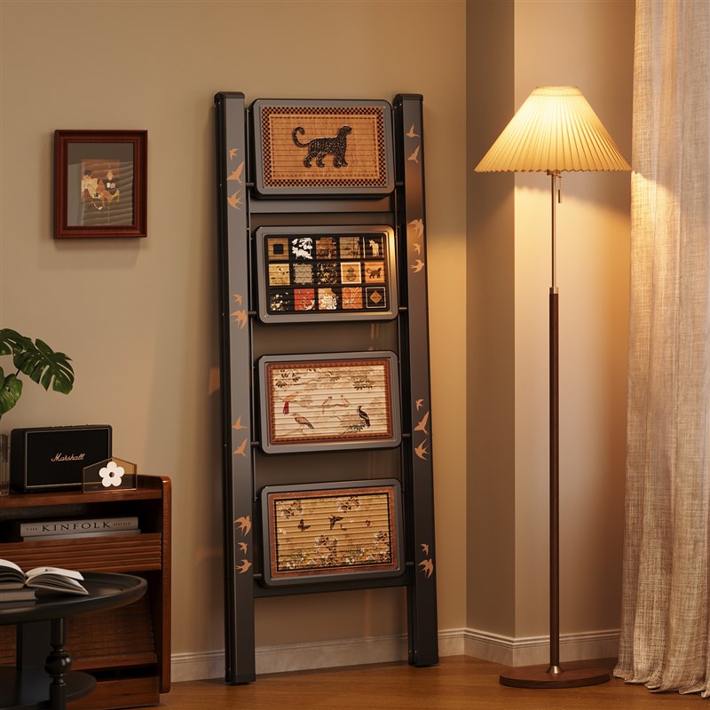 中古风梯子家用折叠伸缩覆古小梯子梯凳可K携式人字梯室内加厚防