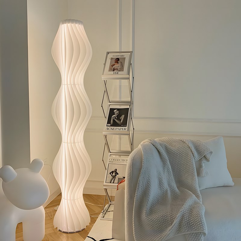 网红草裙落地灯i奶油风客厅沙发旁装饰轻奢卧室床头氛围灯立式台