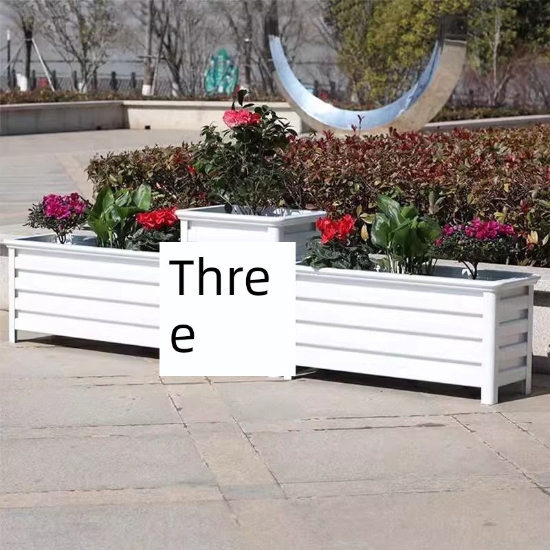 铝合箱户外庭院种植箱组合室外金属G阳台家用种菜白色花盆花槽