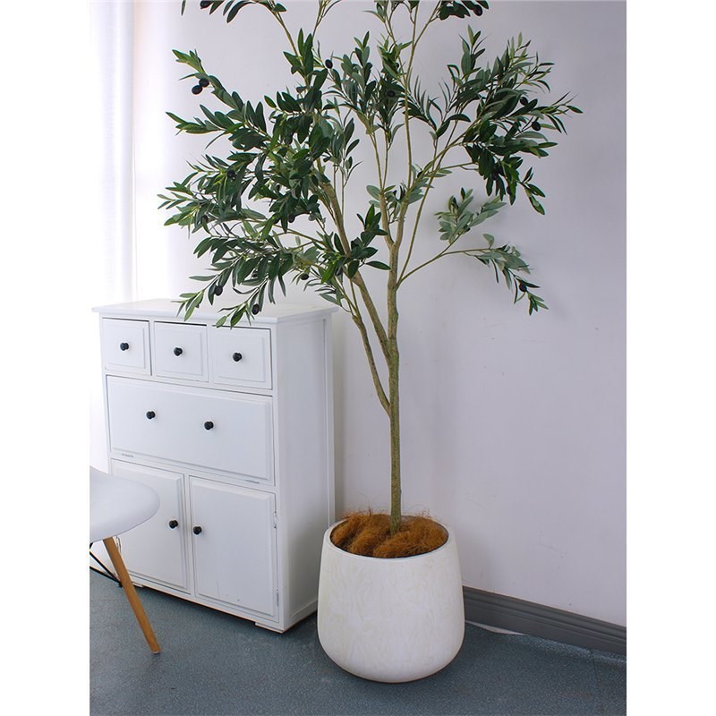 镁水泥酒杯圆形现m代简约客厅种树室内外绿植落地大口径花盆