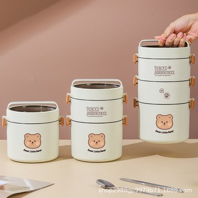 304不锈钢多层保o温饭盒大容量上班族可微波炉加热学生保温桶