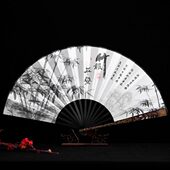 镂空扇子竹骨宣纸折扇工艺扇扇10中国风男礼品雕刻扇古风古典扇寸