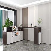 简约现代沙发墙定制可隔断柜餐边柜 靠柜吧台桌转角旋转背柜酒