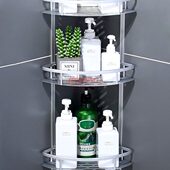 空架 太篮铝合金三层鼎晶三角卫生间简约角置物架转角架浴室 包邮