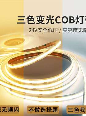 cob灯带自粘24V双色灯带智能家用吊顶天花氛围灯带无频闪灯条led