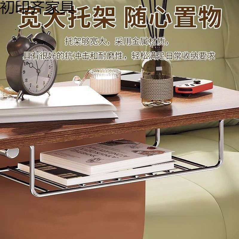 复古风可移动茶几客厅边几简约沙发旁置物架家用带轮角几床头边桌