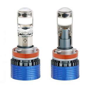 汽车H11透镜LED大灯近光灯泡6000K聚光55W改装车灯H4远近一体前灯