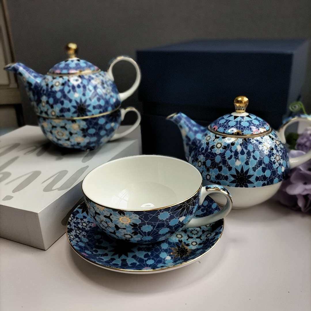 欧式轻奢咖啡杯套装奢华骨瓷英式下午茶具茶杯复古茶壶圣诞好礼