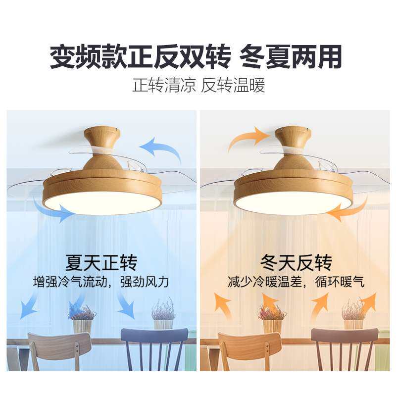 2025吊扇灯吸顶客厅餐厅卧室电扇吊灯中山灯具风扇灯隐形风扇灯