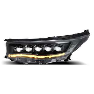 汉兰达大灯总成 15-17款汉兰达改装led水晶透镜流光转向大灯总成