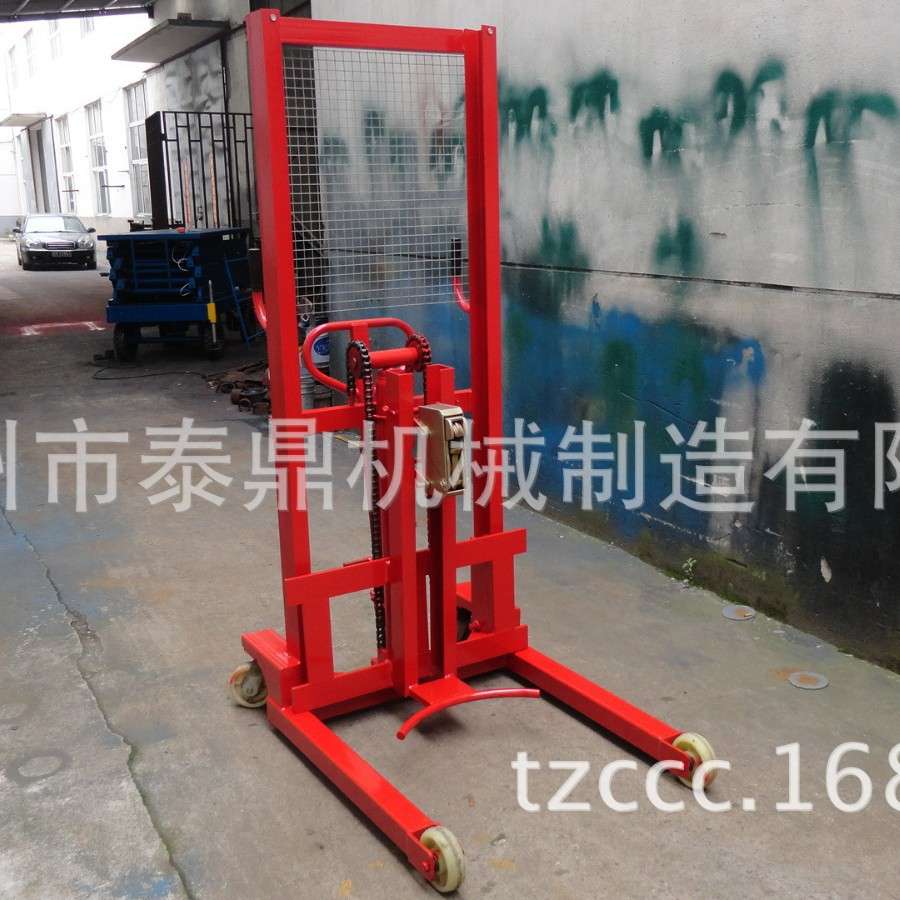 供应手动油桶搬运车 脚踏式油桶装卸车 咬嘴油桶升高车 可倾式