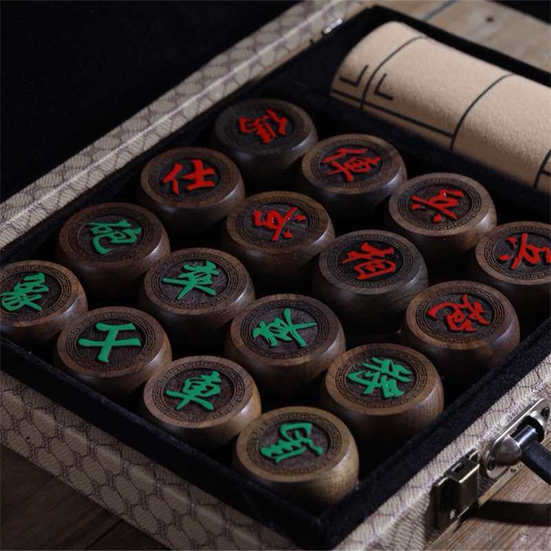 金丝楠阴沉木象棋 乌木工艺品木质象棋 金丝楠木阴沉木象棋