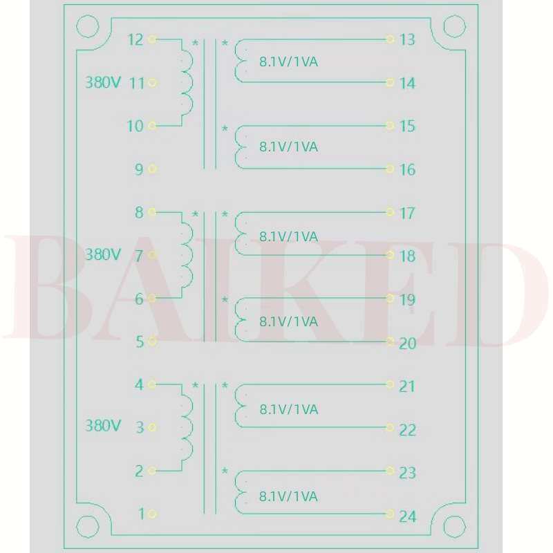 BingZi SPT-5014-155 满载8.1V 5% 1VA每组 三相同步电源变压器