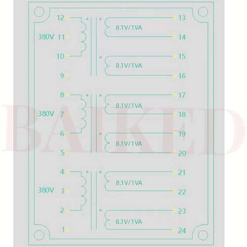 BingZi SPT-5014-155 满载8.1V 5% 1VA每组 三相同步电源变压器