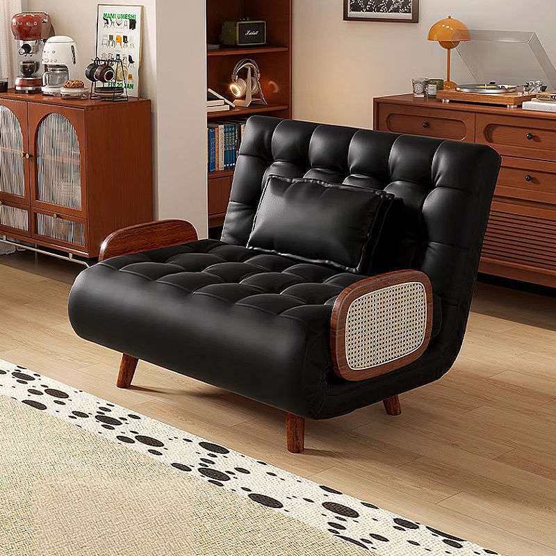 北欧风单人沙发床可折叠多功能小户型实木坐卧两用椅轻奢复古双人