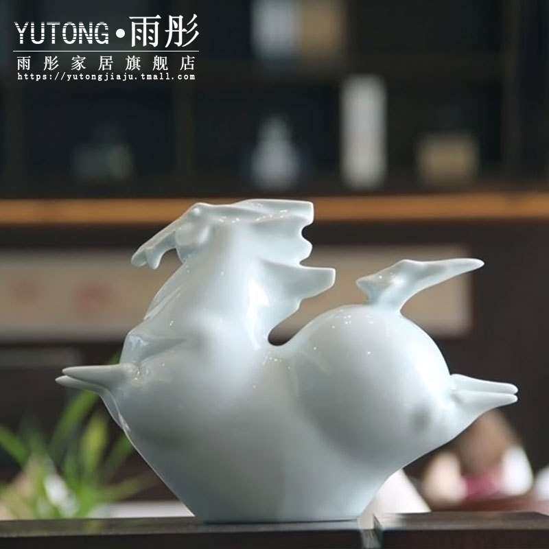 景德镇陶瓷马青瓷摆件瓷器家居客厅酒柜装饰品工艺品创意桌面摆件