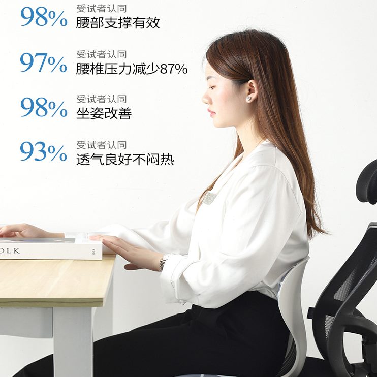 靠垫神器护脊久坐办公室椅子NGT护腰坐垫一体学生儿童坐姿矫正椅