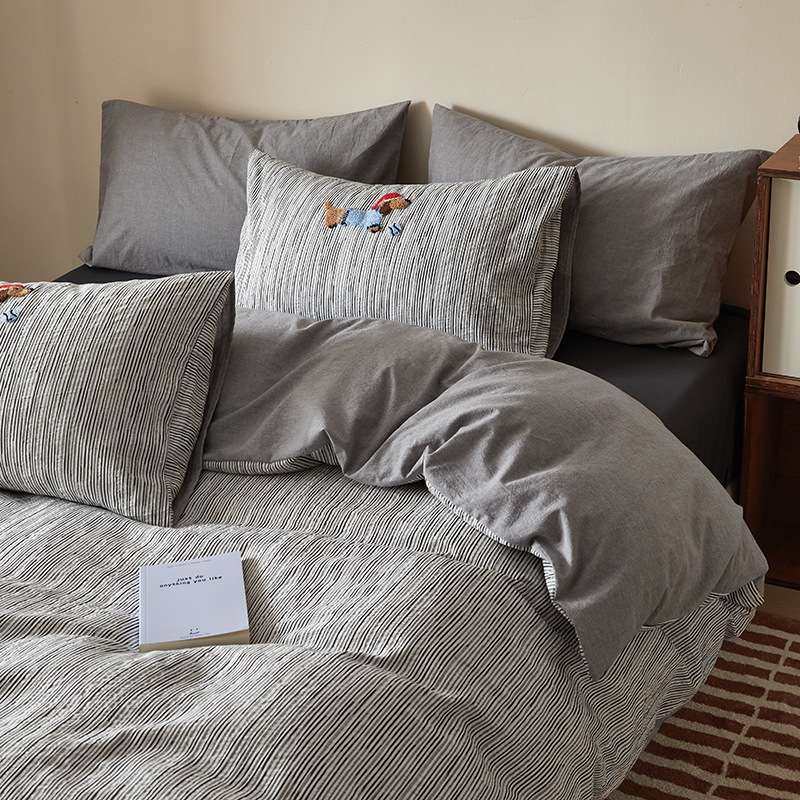 2025新款全棉色织大提花刺绣被套床单四件套细条纹简约风民宿床笠,鲜花速递/花卉仿真/绿植园艺,割草机/草坪机,淘宝优惠券,粉丝福利购,淘宝优惠卷