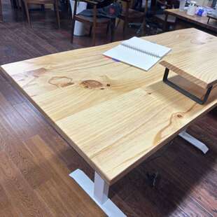 白腊木升降办公桌风化纹理实木电脑桌居家客厅中式南美胡桃茶桌