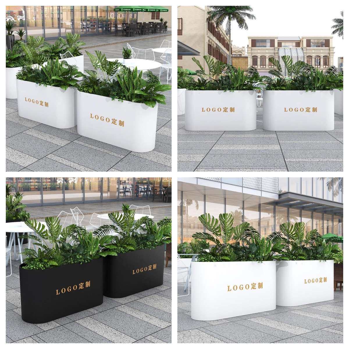 户外铁艺花箱围栏室外摆街道不锈钢花槽圆弧款花盆售楼部广场花坛,玩具/童车/益智/积木/模型,遥控车升级件/零配件,淘宝优惠券,粉丝福利购,淘宝优惠卷