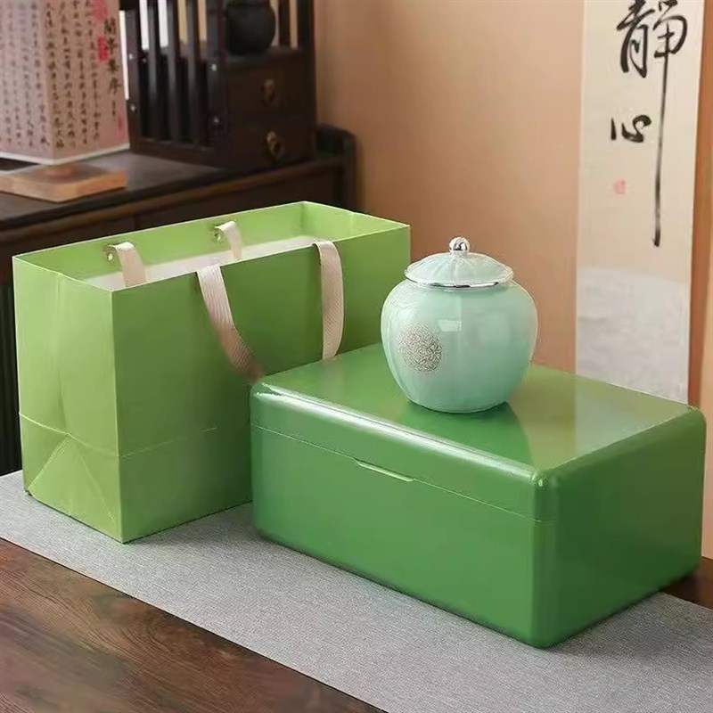 高档钢琴烤漆木盒陶瓷罐茶叶礼盒空盒F利川红恩施玉露黄茶包装空