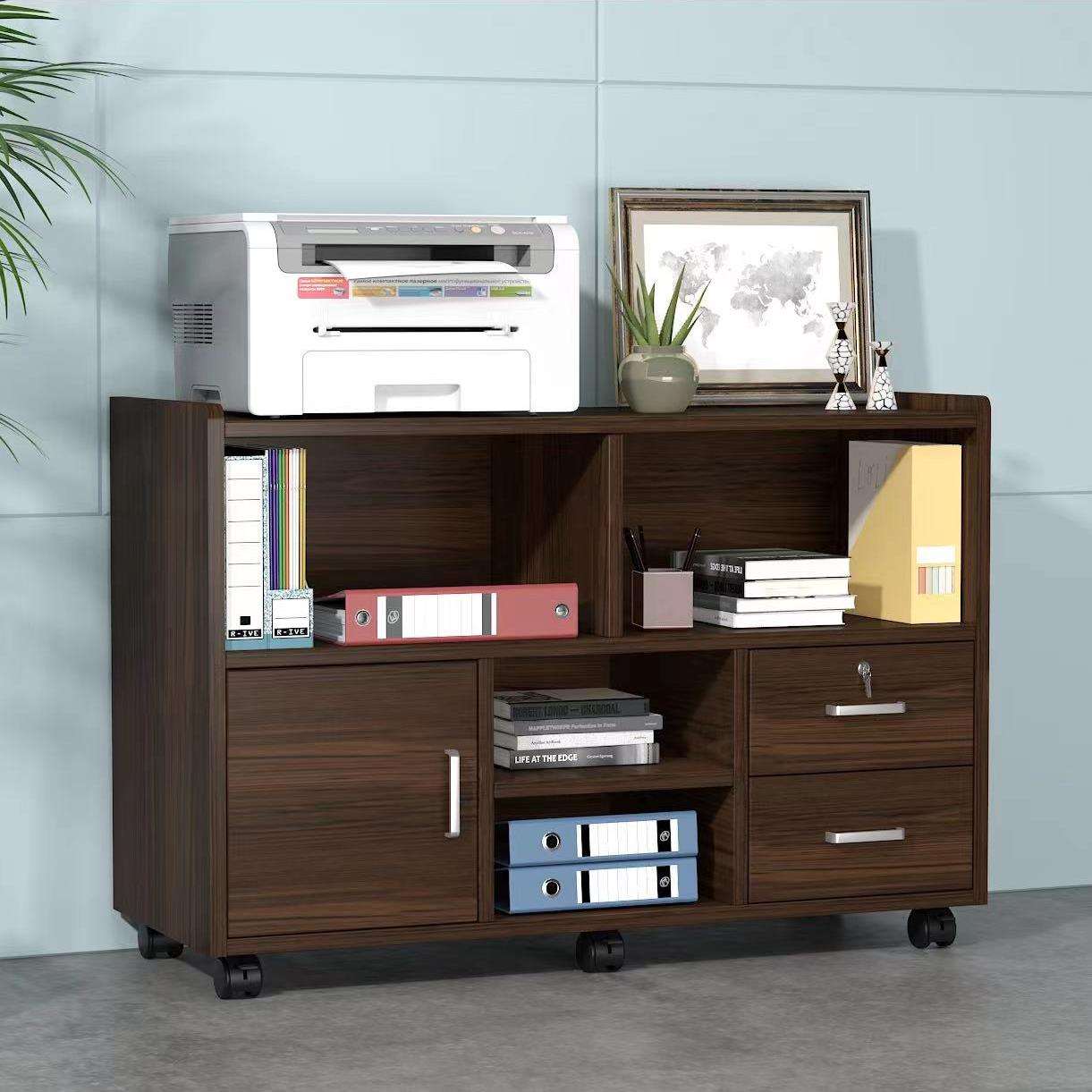 A10L落地柜打印机移动柜资料柜桌边柜木质抽屉收纳柜子办公文件柜