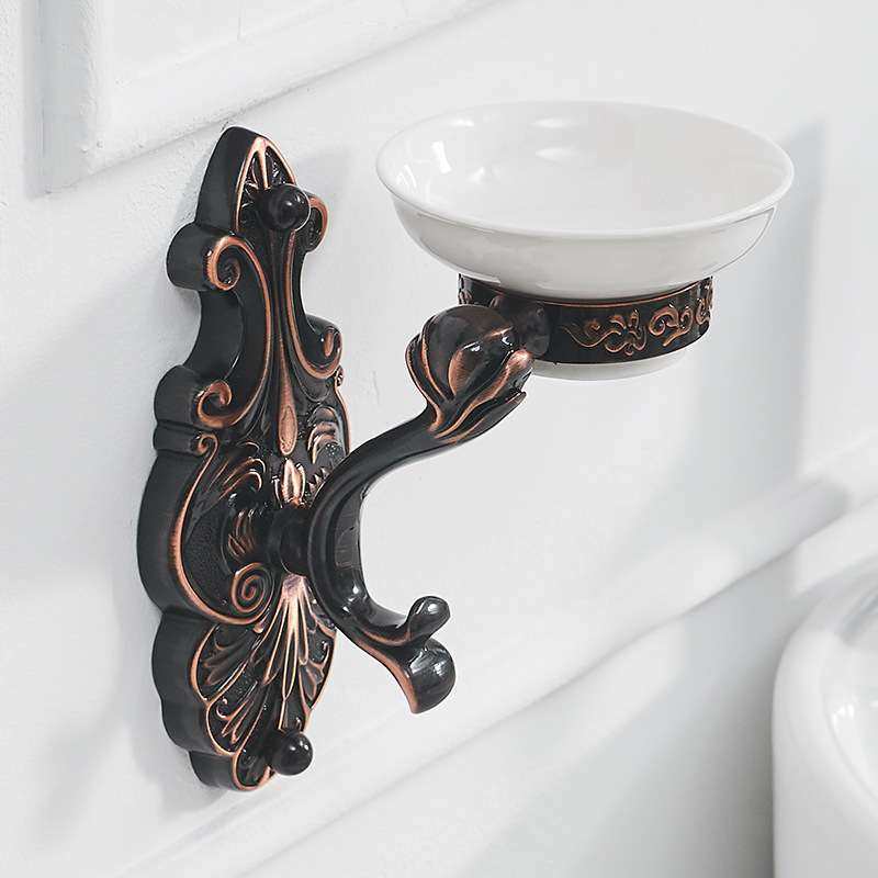 轻奢风家用壁挂式肥皂盒收纳置物架酒店皂碟托香皂碟复古陶瓷碟子