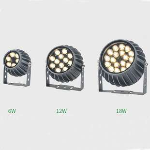 装饰灯酒店圆形投光灯照树灯新款草地地插防雨水埋地灯彩色嵌入式