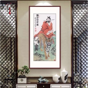 钟馗画像挂画农村壁画走廊尽头过道书房中堂玄关竖版堂屋装饰画