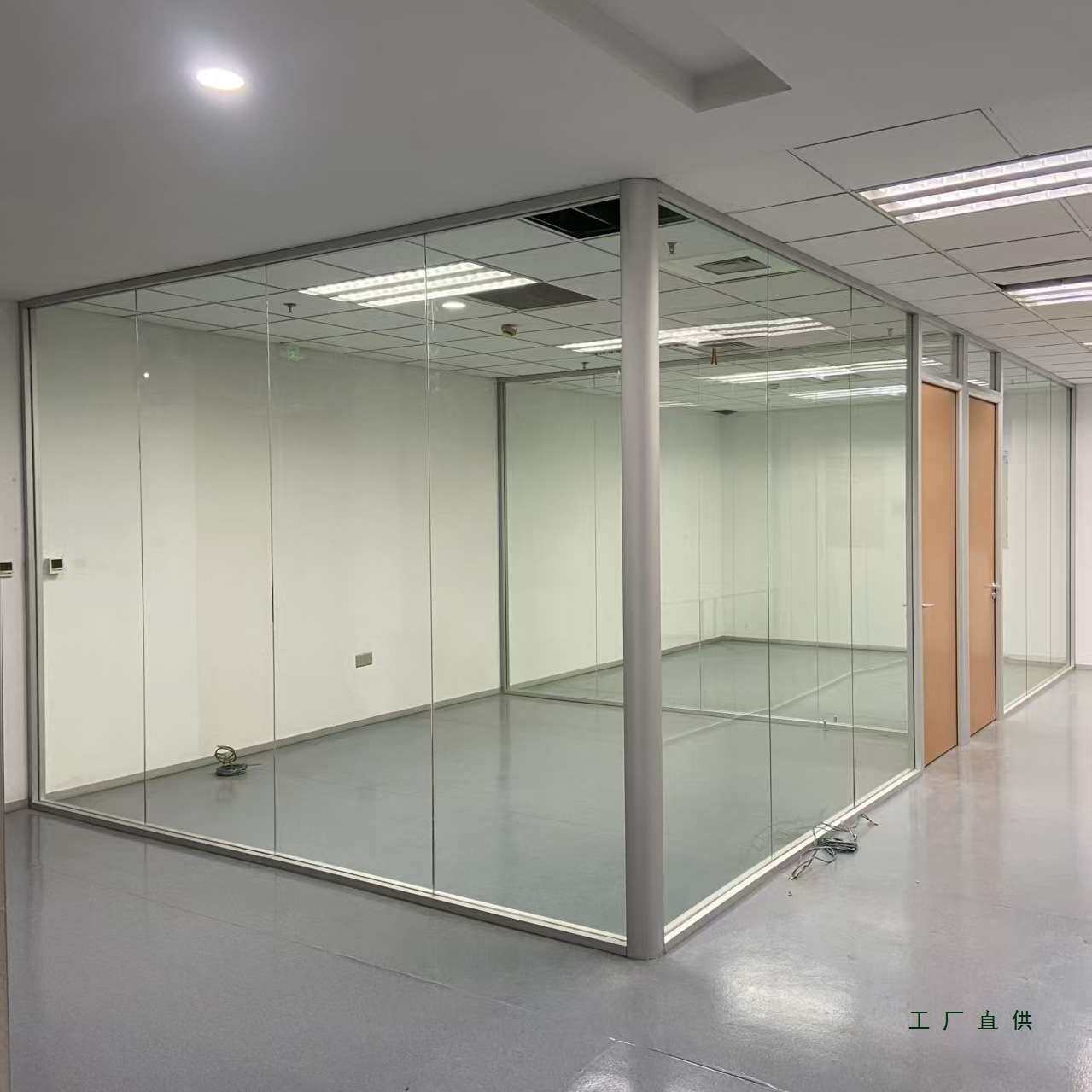 南京办公室玻璃隔断铝合金单双玻中空百叶钢化透明磨砂防火隔音墙