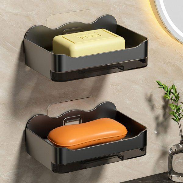 肥皂盒免打孔香皂盒壁挂式墙上洗手台浴室卫生间家用沥水盒置物架