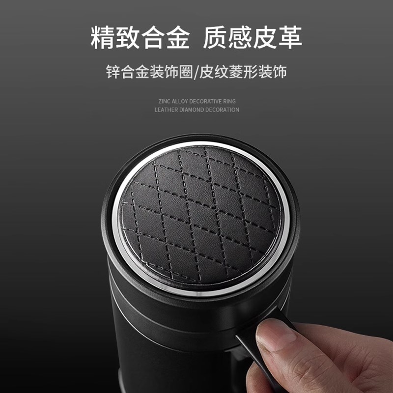 Vanow保温杯男316不锈钢茶水分离泡茶杯K老人办公带手柄水杯子定