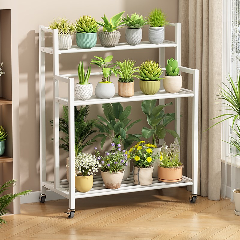 花架置物架客厅落地式阳台花盆架户外庭院多肉架W不锈钢花架子