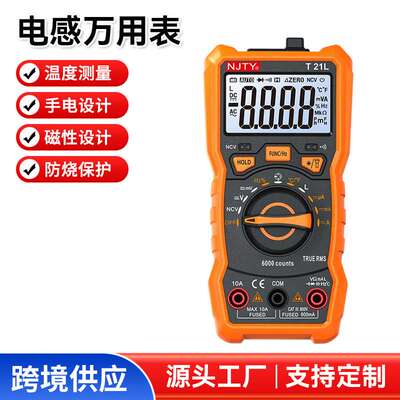 跨境亚马逊T21L 数字智能电感万用表6000数显RM113D便携式带磁铁