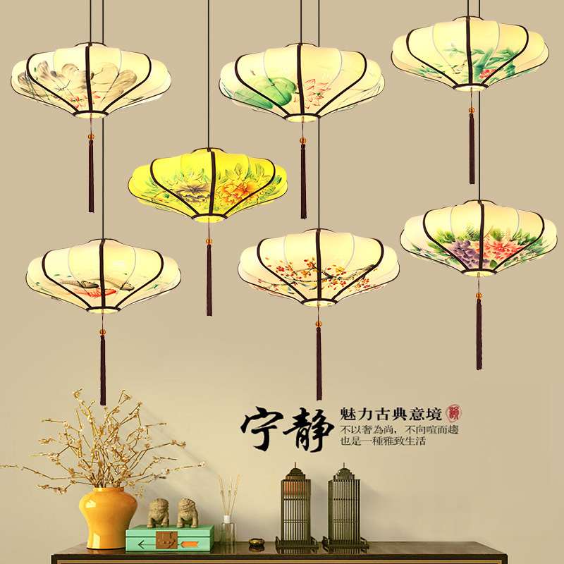 灯笼吊灯新中式灯饰饭店创意餐厅禅意古典复古中国风古风仿古灯具