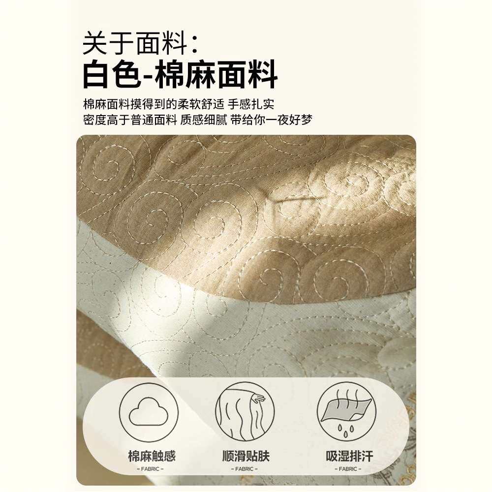 棉麻全荞麦壳枕头女生睡觉舒适家用单人护颈椎助睡专用枕芯不塌陷