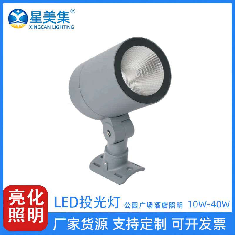 LED户外亮化投光灯 10W 20W 30W 40W 公园景观 广场七彩圆形射灯