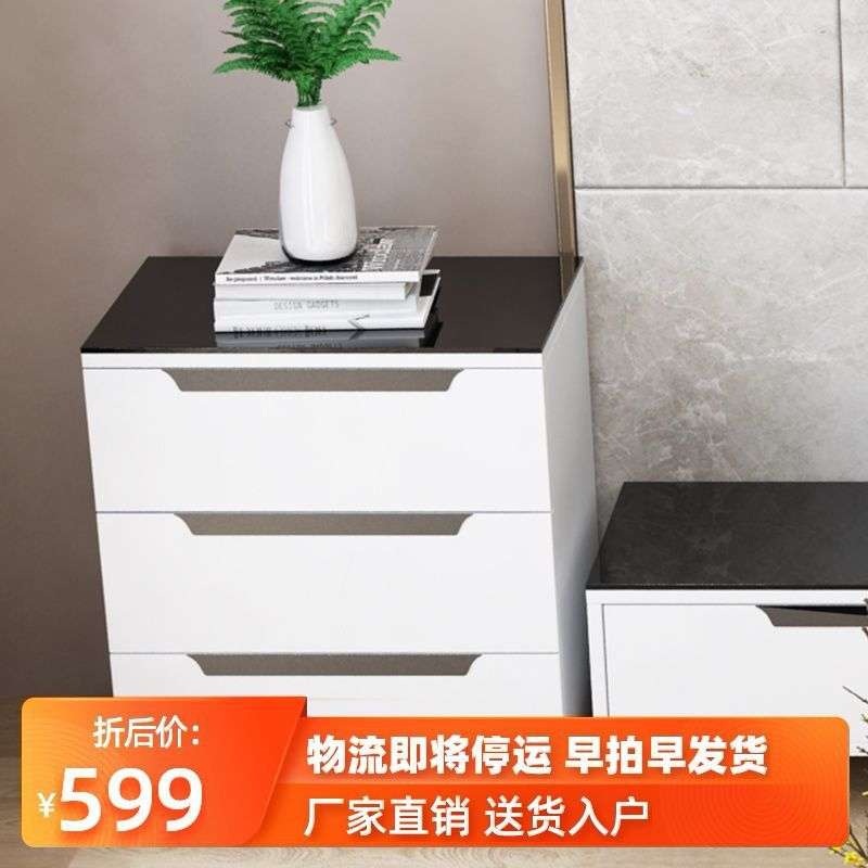 简约现代斗柜边柜三抽屉储物柜/ 默认会和电视柜配套颜色