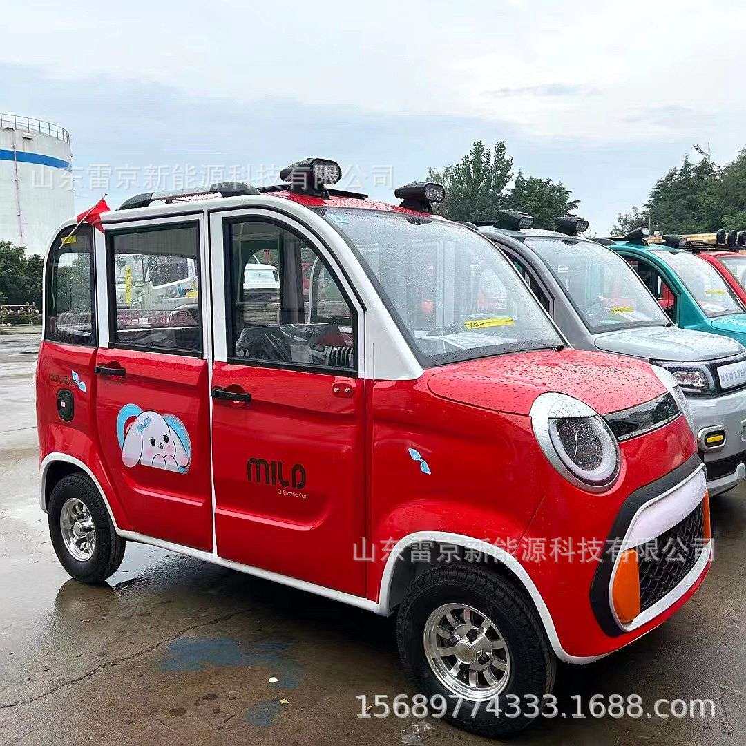 新能源电动电瓶四轮双排载人拉货越野油电两用成人低速代步车