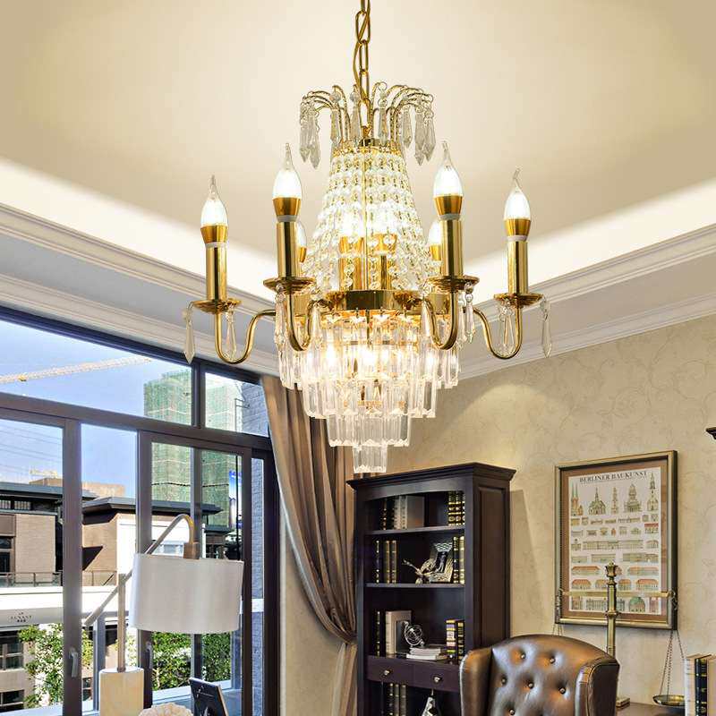 欧式水晶小吊灯奢华客厅卧室灯餐厅酒店金色led水晶吸顶灯具直销